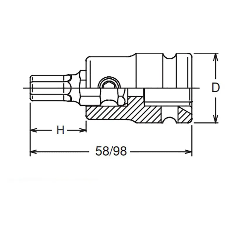 1/2 Sq. Dr. Bit Socket 10mm Hex Length 58mm - Image 2