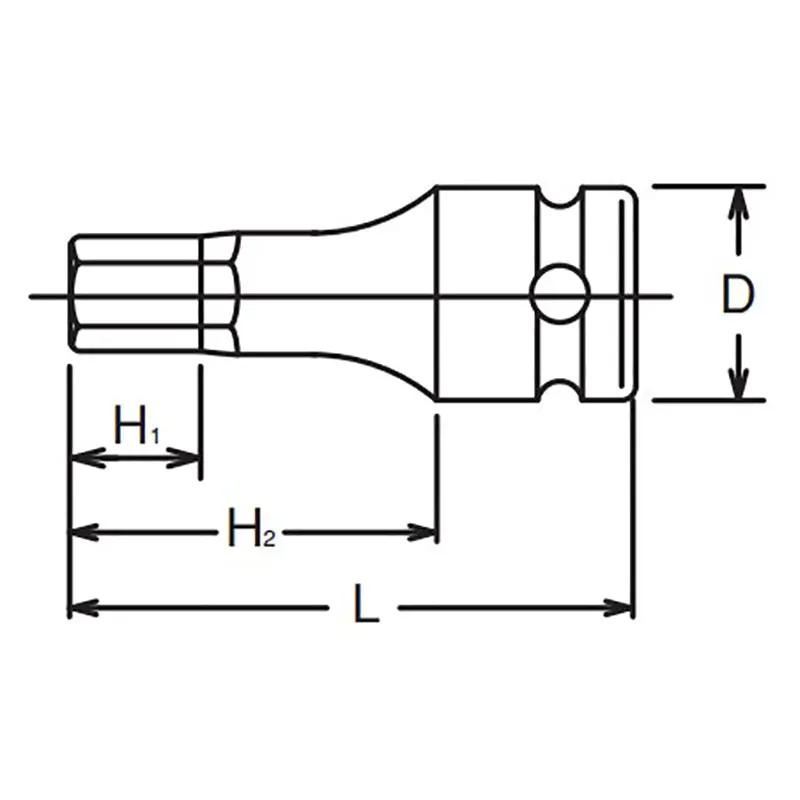3/8 Sq. Dr. Bit Socket 4mm Hex Length 52mm - Image 2