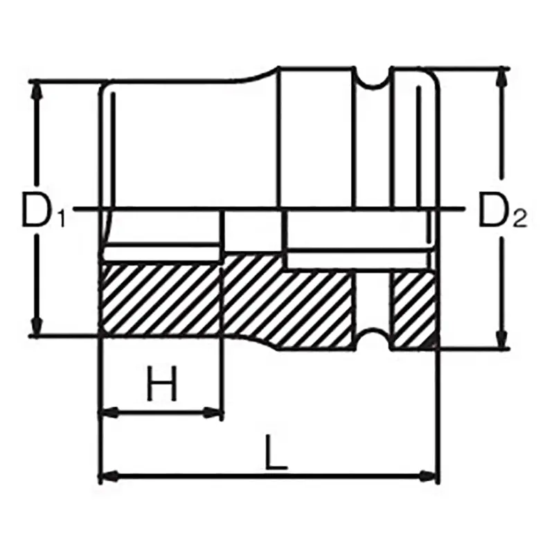 1 Sq. Dr. Rear Wheel Nut Socket 20mm Square 62mm - Image 2