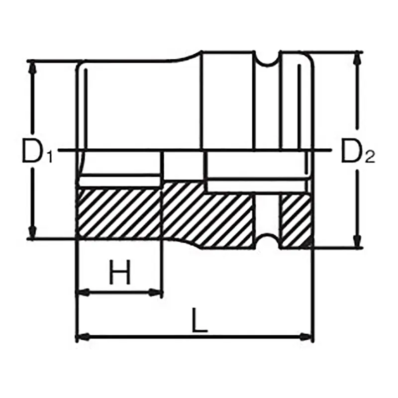 3/4 Sq. Dr. Rear Wheel Nut Socket 17mm Square 53mm - Image 2