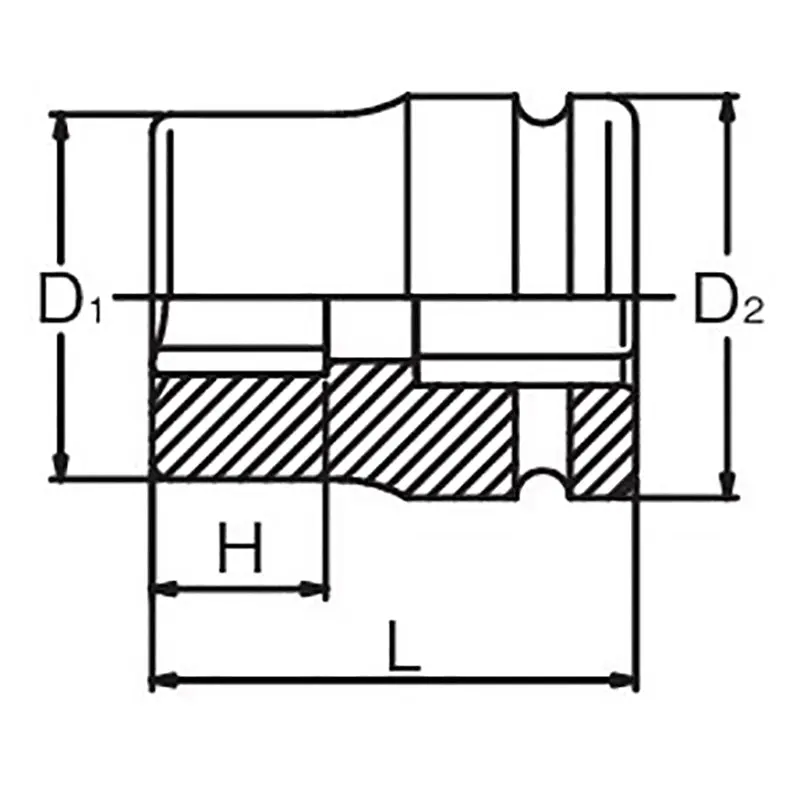 3/4 Sq. Dr. Rear Wheel Nut Socket 21mm Square 57mm - Image 2