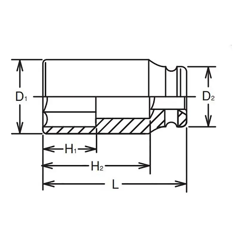 1 Sq. Dr. Socket  33mm 6 point Length 85mm Thin walled - Image 2