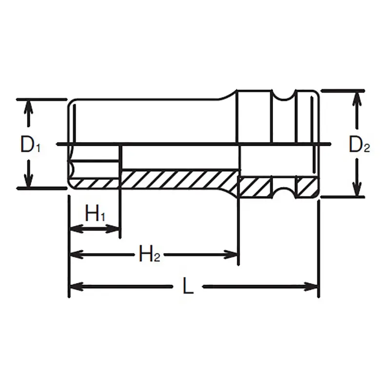 3/4 Sq. Dr. Socket 46mm 6 point Length 80mm Thin walled - Image 2