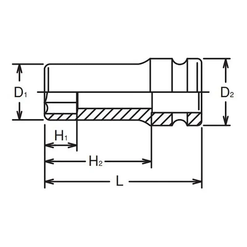 3/8 Sq. Dr. 6-Point Thin Wall Semi-Deep Impact Socket in 24mm - Image 2