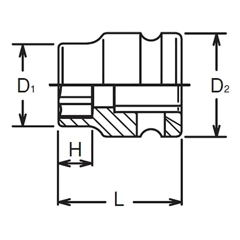 1/2 Sq. Dr. Thin Wall 6-Point Impact Metric Socket 17mm - Image 2
