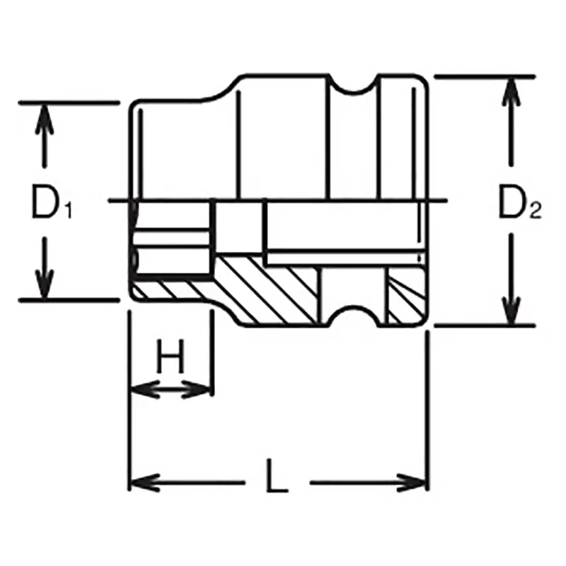 1/2 Sq. Dr. Thin Wall 6-Point Impact Metric Socket  18mm - Image 2