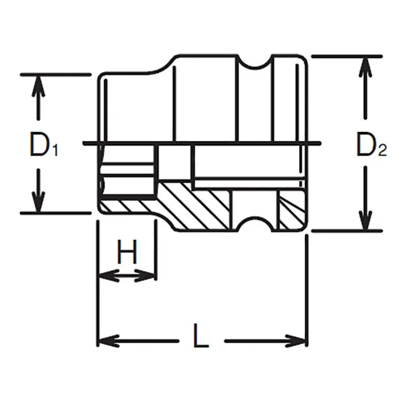 1/2 Sq. Dr. Thin Wall 6-Point Impact Metric Socket 24mm - Image 2