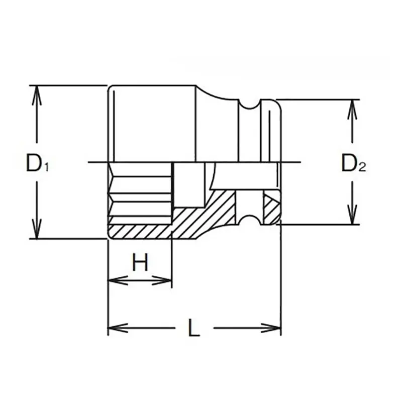 1.1/2 Sq. Dr. Socket 2.3/16 12 point Length 90mm - Image 2