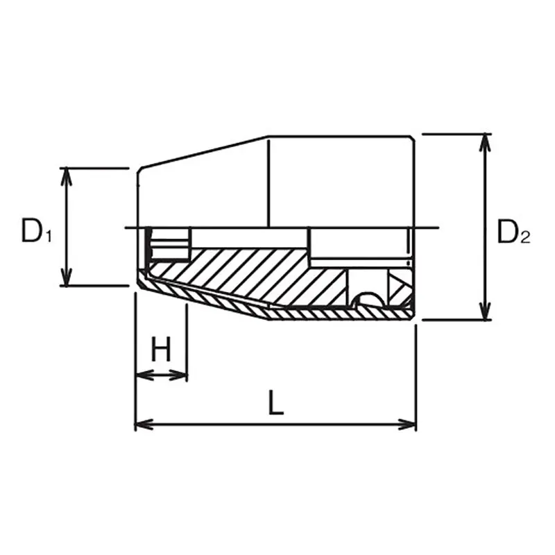 1/2 Sq. Dr. Socket with Plastic Protector 12mm 6 point Length 39.3mm Turnable POM cover - Image 2