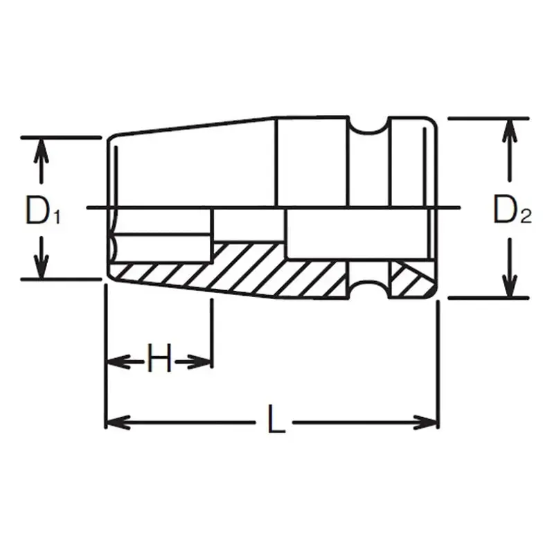1/2 Sq. Dr. Socket  19mm 6 point Length 38mm - Image 3