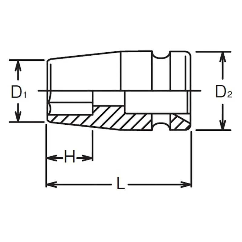 1/2 Sq. Dr. Socket 7/8 6 point Length 38mm - Image 2