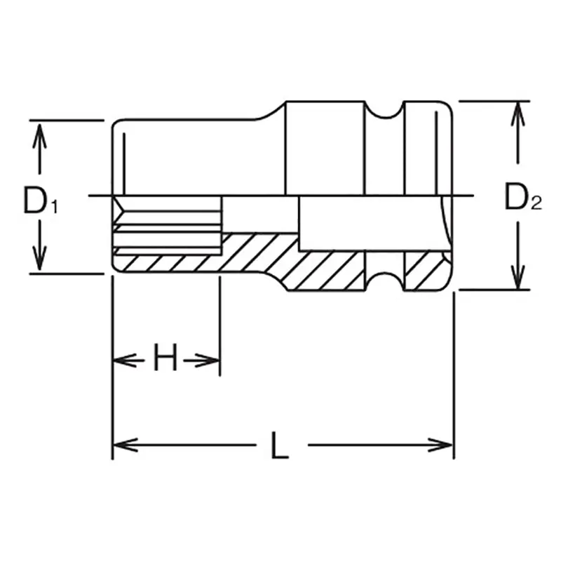 1/2 Sq. Dr. Socket  33mm 12 point Length 46mm Thin walled - Image 2