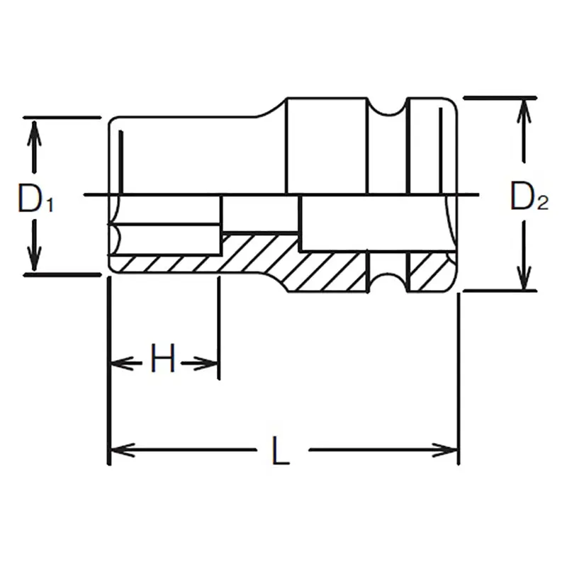 1/2 Sq. Dr. Socket 9mm 6 point Length 38mm Thin walled - Image 2