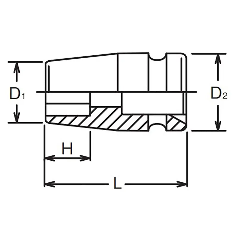1/4 Sq. Dr. Socket 6mm 6 point Length 23mm Self-Tapping screw - Image 2