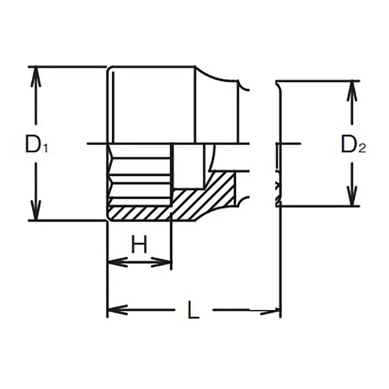 1 Sq. Dr. Socket 1.3/8 12 point Length 62mm - Image 2