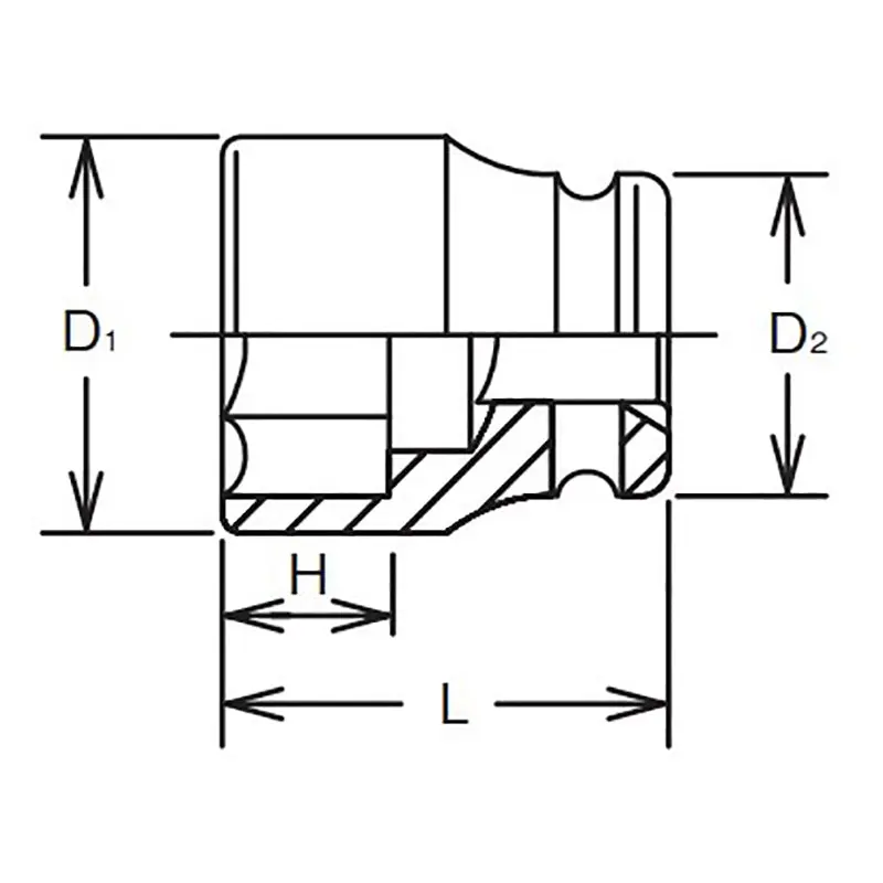 1 Sq. Dr. Socket 1.3/8 6 point Length 62mm Thin walled - Image 2