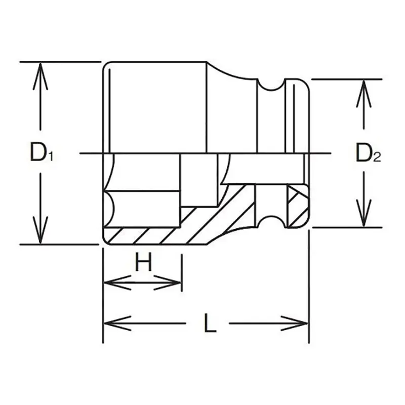 2.1/2 Sq. Dr. Socket 2.13/16 6 point Length 125mm - Image 2