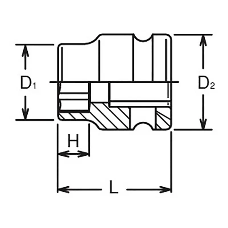 3/8 Sq. Dr. Socket 17mm 6 point Length 25mm Thin walled - Image 2