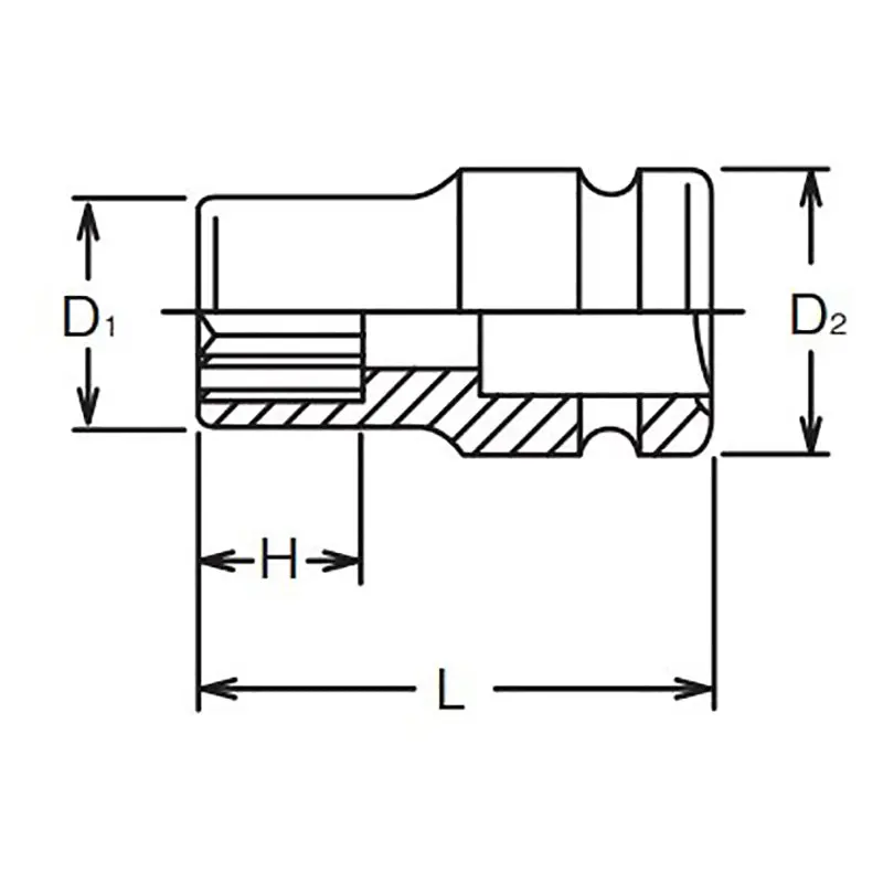 3/8 Sq. Dr. Socket 19mm 12 point Length 32mm Thin walled - Image 2