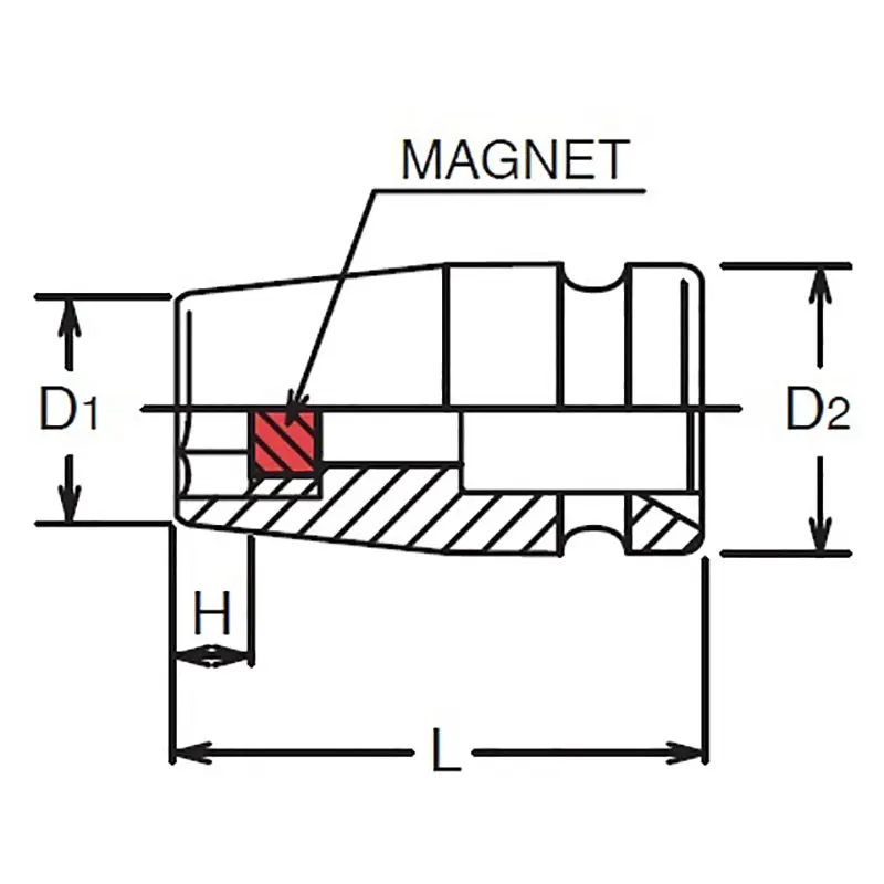 3/8 Sq. Dr. Socket 11/16 6 point Length 32mm Magnet - Image 2
