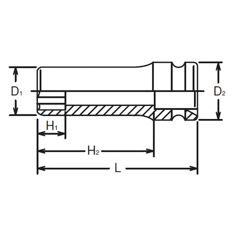 1/2 Sq. Dr. Socket 32mm Surface Drive Length 85mm - Image 2