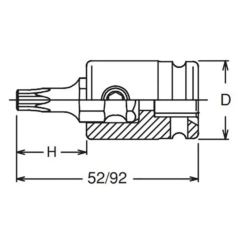 3/8 Sq. Dr. TORX® T50 Bit Socket - Length 92mm - Image 2