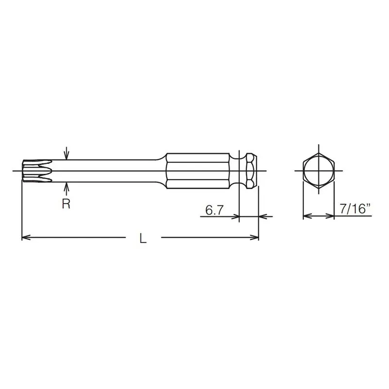 7/16 Hex Dr. TORX® T30 Bit - Length 35mm - Image 2