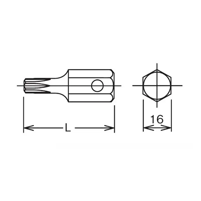 16mm Hex Dr. Bit TORX® T70  Length 50mm - Image 2