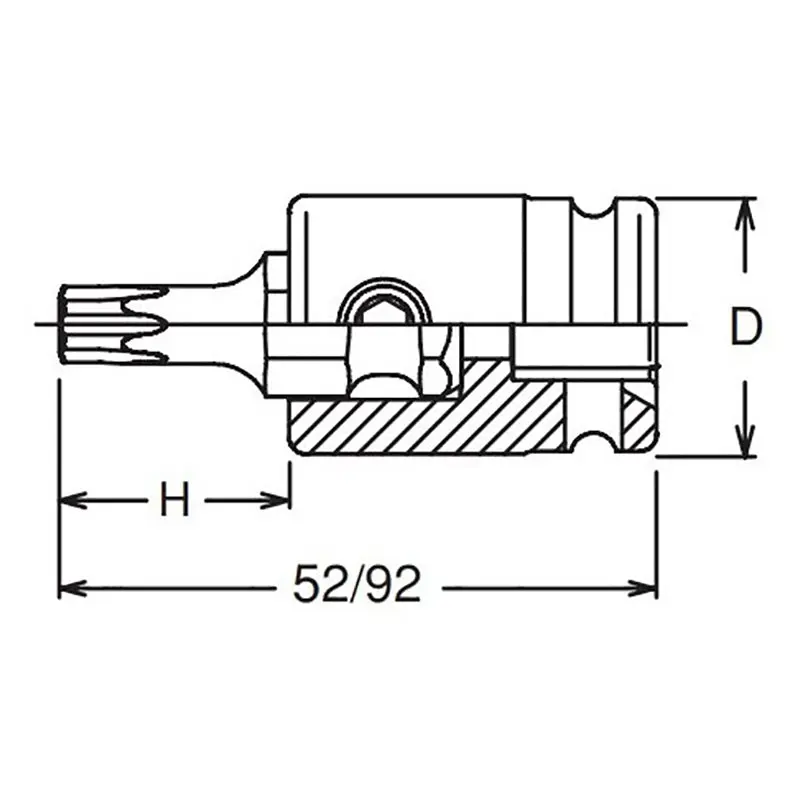 3/8 Sq. Dr. Impact TORXplus® 60IP Bit Socket - Length 92mm - Image 2