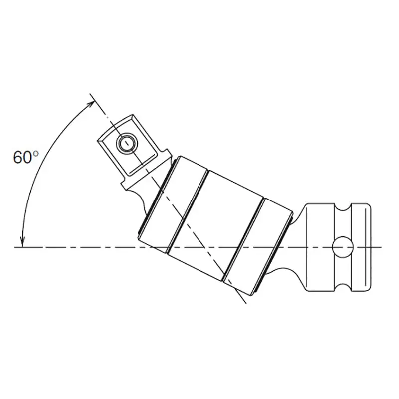 1/2 Sq. Dr. Universal Double Joint 1/2 Square Length 90mm Pin type - Image 4