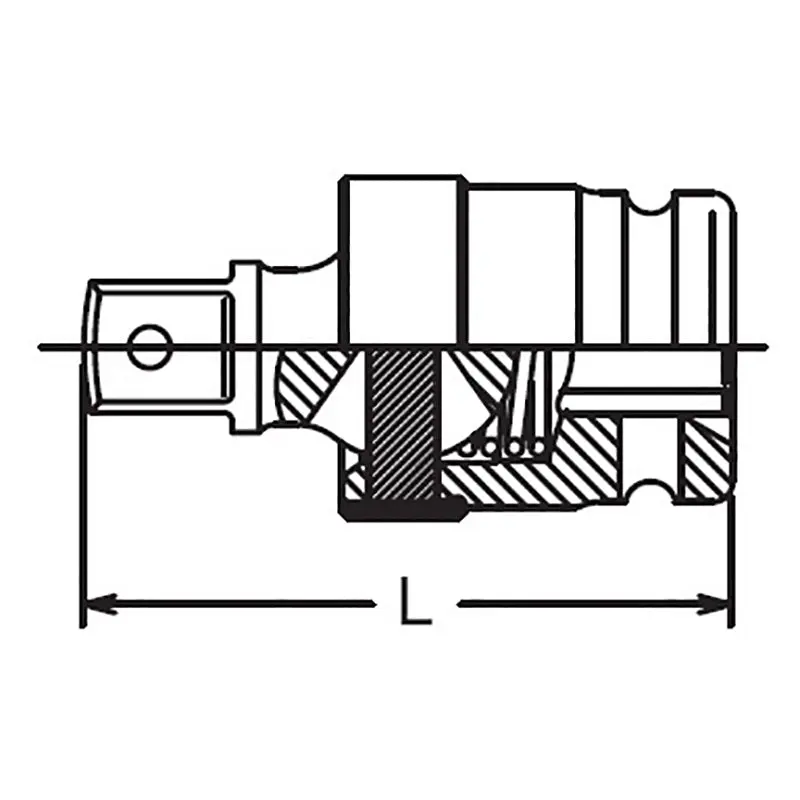 1/2 Sq. Dr. Universal Joint  1/2 Square Length 65mm Hole type - Image 2