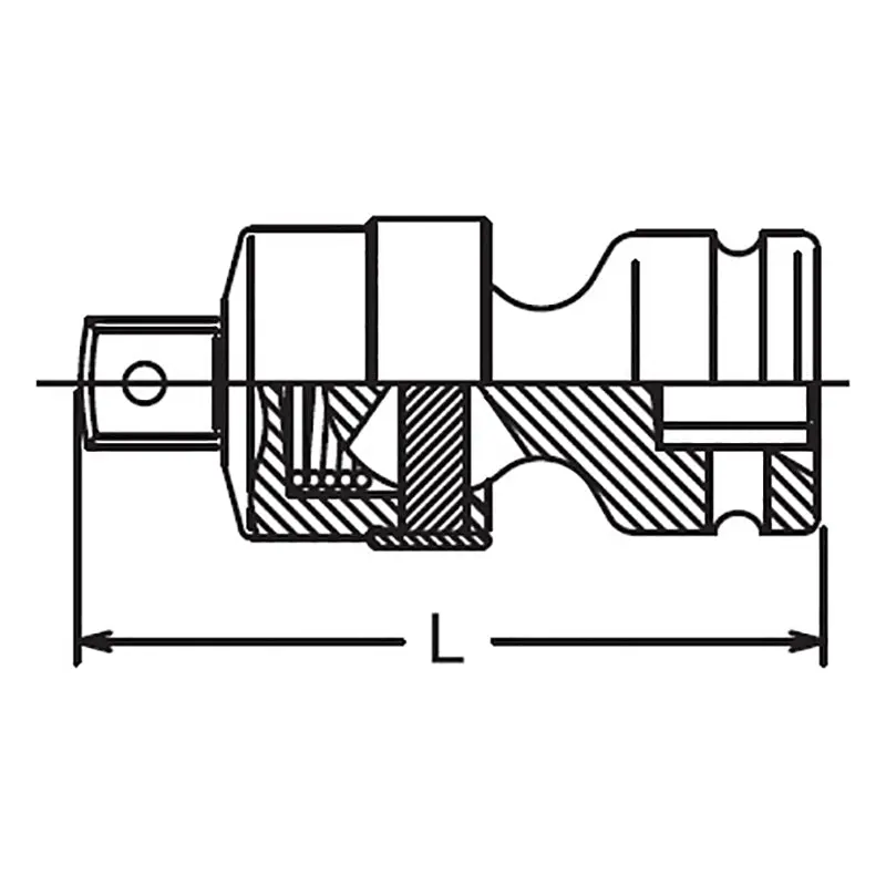 1/2 Sq. Dr. Universal Joint 1/2 Square Length 74mm Pin type - Image 2
