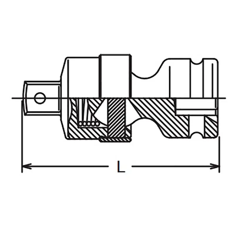 3/8 Sq. Dr. Universal Joint  3/8 Square Length 56mm Ball type - Image 2