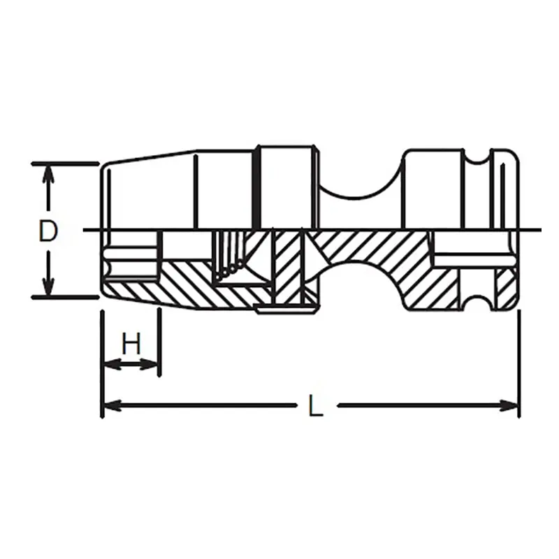 1/2 Sq. Dr. Universal Socket 5/8 6 point Length 69.5mm - Image 2