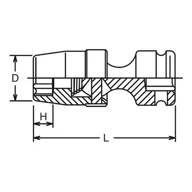 3/8 Sq. Dr. Universal Socket 16mm 6 point Length 59mm - Image 2