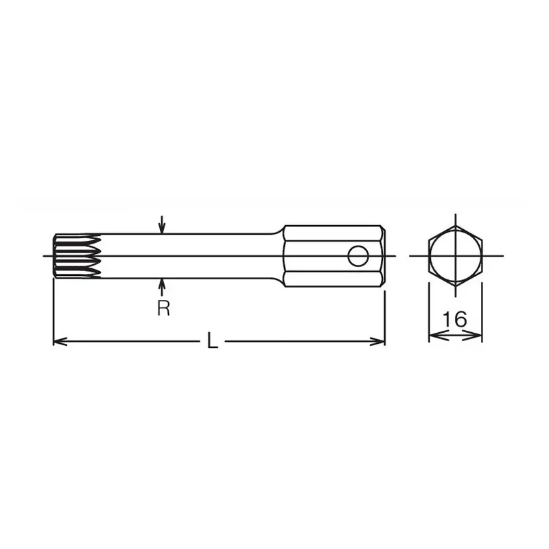 16mm Hex Dr. Bit XZN M18 Triple Square Length 100mm - Image 2