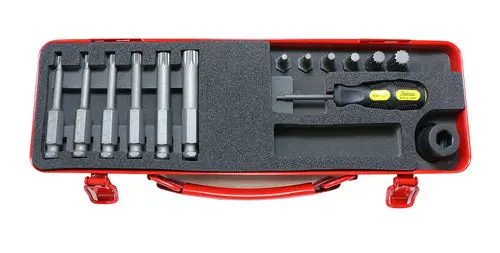 1/2 Sq. Dr. Bit + Bit Holder Set XZN M4-M12 14 pieces