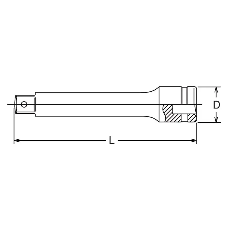 3/8 Sq. Dr. Extension Bar Pin Length 250mm - Image 2