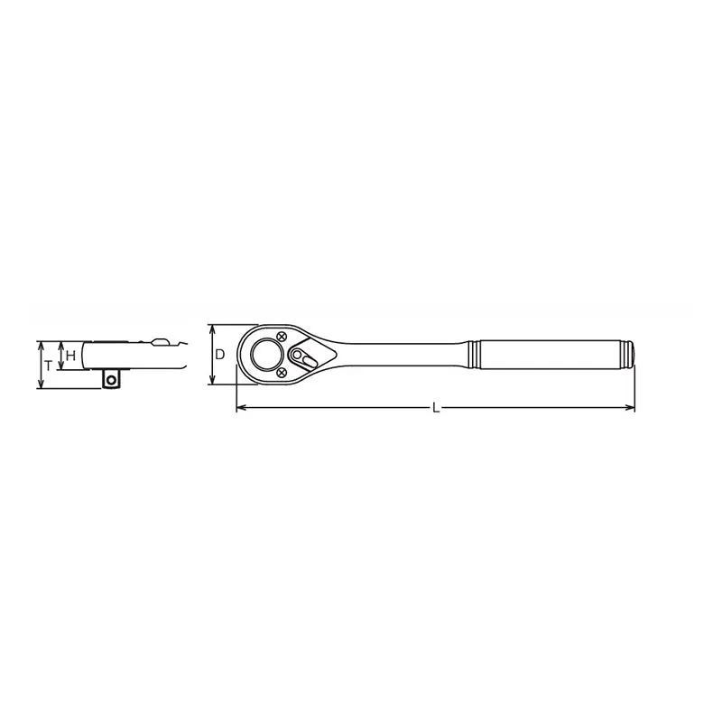 1/2 Sq. Dr. Ratchet Handle 24 teeth 250mm Plastic Handle - Image 2