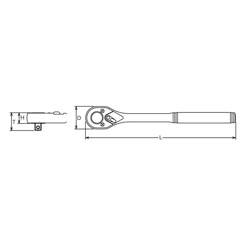 3/8 Sq. Dr. Ratchet Handle 24 teeth 200mm Plastic Handle - Image 2