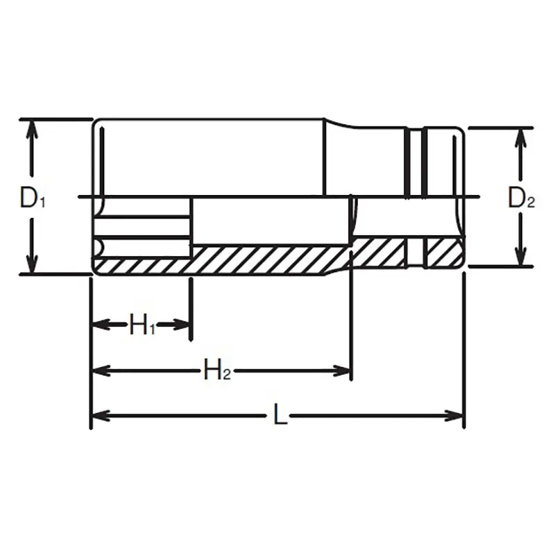 3/8 Sq. Dr. Socket 14mm Surface Length 55mm - Image 2