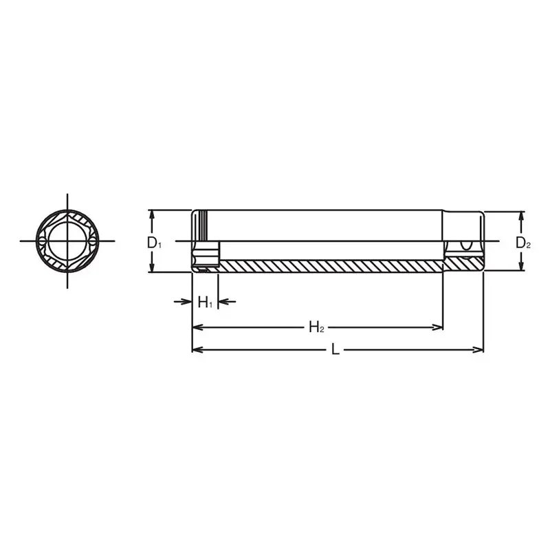 3/8 Sq. Dr. Extra Deep Metric NUT GRIP® Socket - 12mm - Image 2