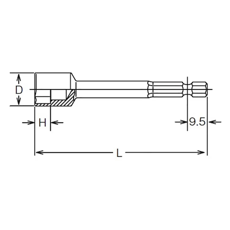 1/4 Hex Dr. Nut Setter 8mm 6 point Length 200mm - Image 2