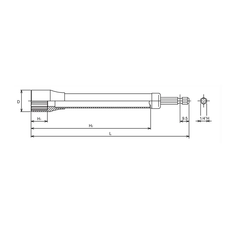 1/4 Hex Dr. Long Socket 17mm 12 point 165mm - Image 2