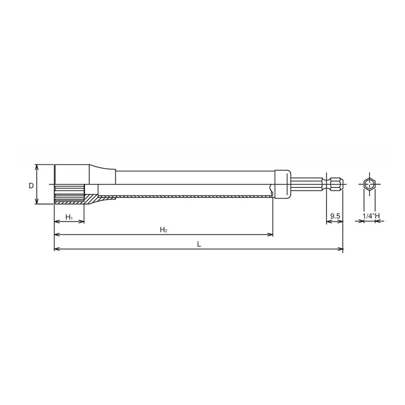1/4 Hex Dr. Long Socket 21mm 12 point 300mm - Image 2