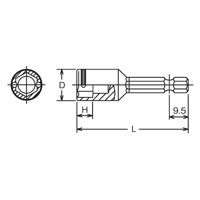 1/4 Hex Dr. Nut Setter  10mm Nut Grip Length 50mm - Image 2