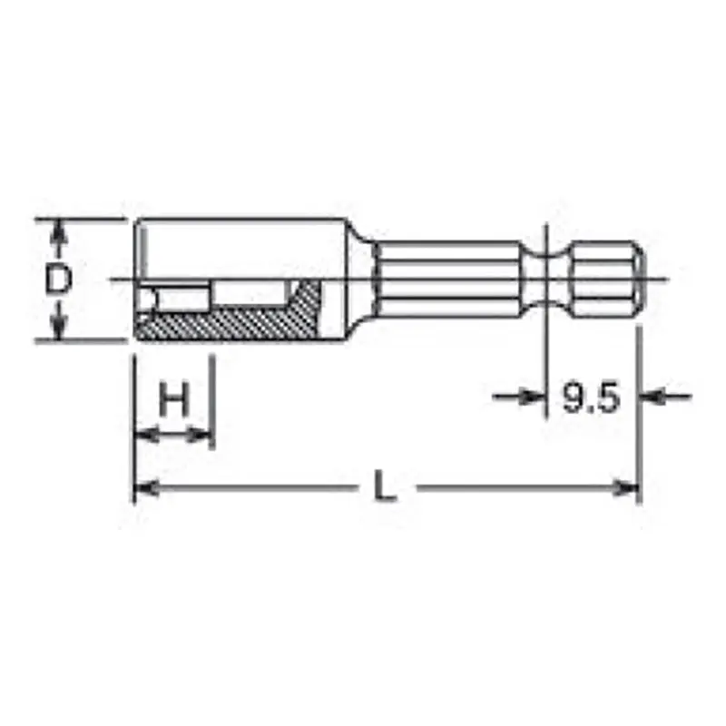 1/4 Hex Dr. TORX® E10 Nut Setter - Length 50mm - Image 2