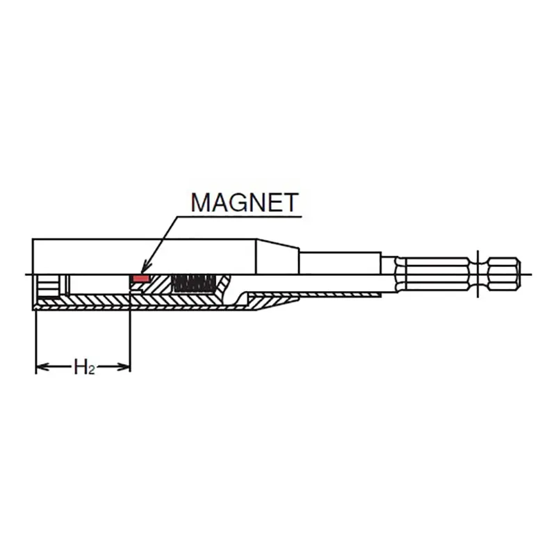 1/4 Hex Dr. Nut Setter with Plastic Protector 12mm 6 point Length 200mm Slide Magnet Turnable POM cover - Image 3