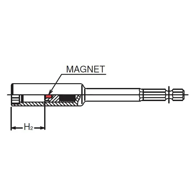 1/4 Hex Dr. Nut Setter 12mm 6 point Length 75mm Slide Magnet - Image 3