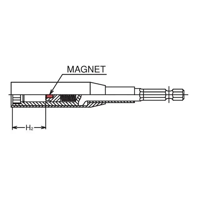1/4 Hex Dr. Nut Setter with Plastic Protector 13mm 6 point Length 150mm Slide Magnet Turnable POM cover - Image 3
